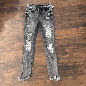 Flying Monkey Black Distressed Skinny Jeans